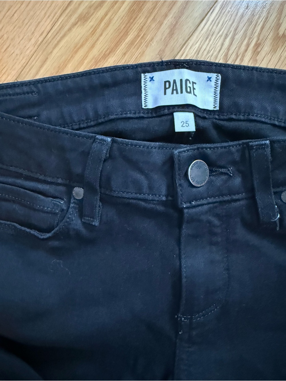 PAIGE Verdugo Ultra Skinny Black Distressed Jeans -